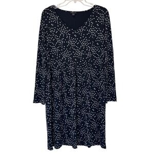 J. Jill Dress Womens Medium Wearever Collection Black Petal Knit Empire Workwear
